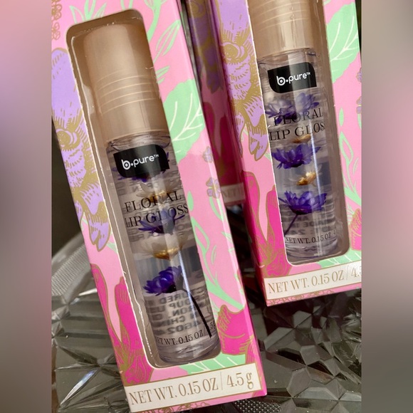 🆕💋 b•pure LIMITED EDITION FLORAL LIP GLOSS SET OF 4. BRAND NEW IN BOX! - Picture 4 of 4